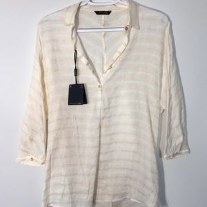 Mossimo Dutti Sheer Striped Blouse NWT Sz S